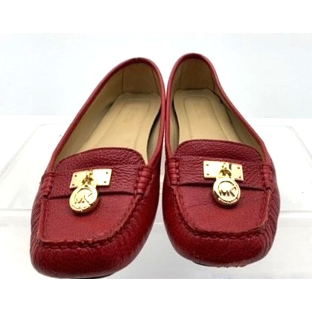 Michael Kors Red Leather Loafers Size 6M/36M Women's Shoes